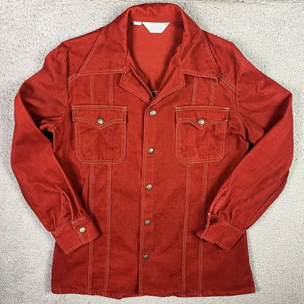 Vintage 70s Mr Leggs‎ Sportswear Jacket Red Coat & Matching Pants Western Style